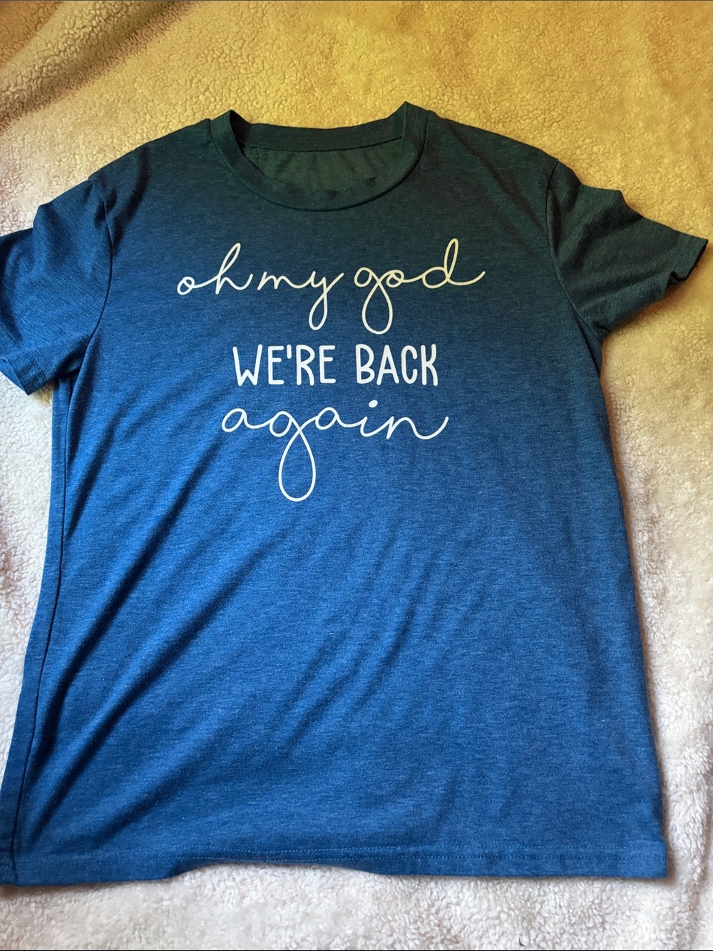 Oh My God We're Back Again Navy Graphic Tee - Women